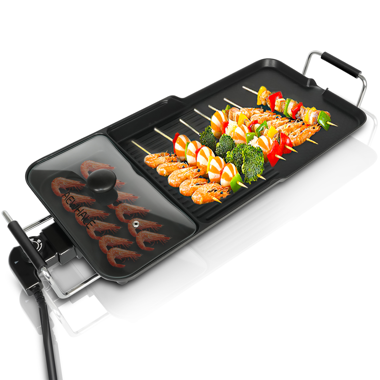 3-in-1ElectricNonstickGriddleGrill