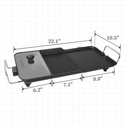 3-in-1ElectricNonstickGriddleGrillKitcehnSize